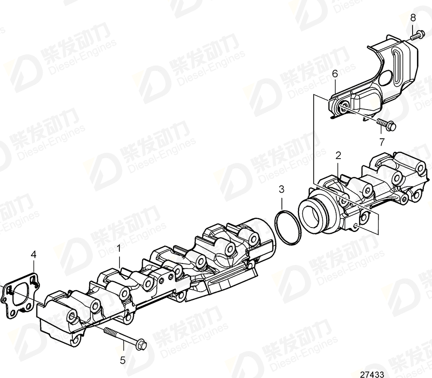 VOLVO Exhaust Manifold 22313100 Drawing